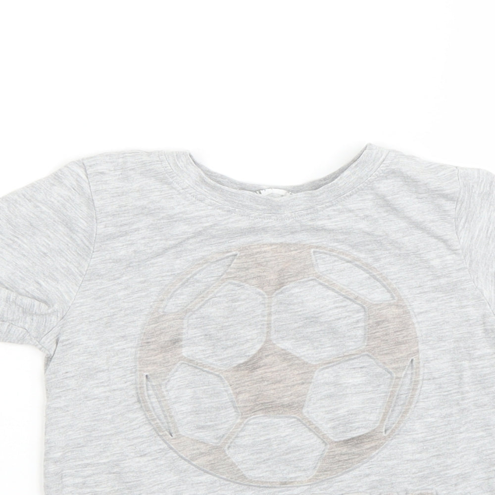 H&M Boys Grey Batik Rayon Basic T-Shirt Size 5 Years