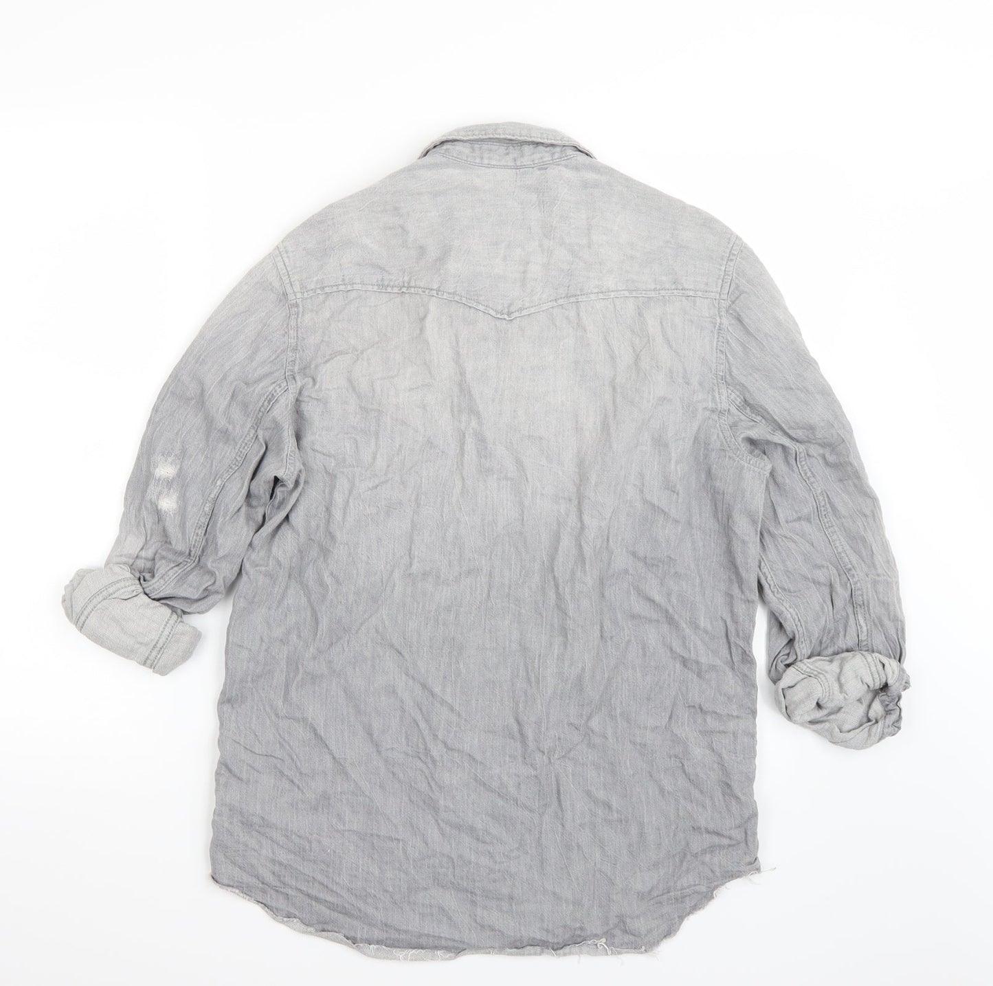 H&M Womens Grey   Basic Button-Up Size M
