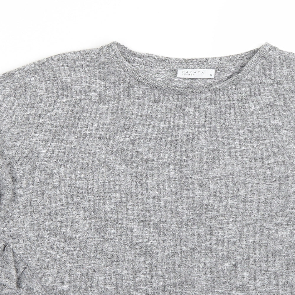 Payaya Womens Grey   Basic T-Shirt Size 14