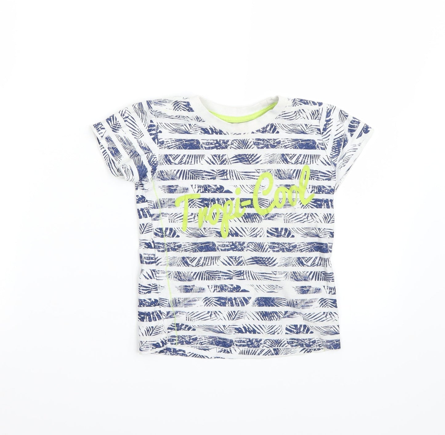 Matalan Boys White Striped  Basic T-Shirt Size 2-3 Years