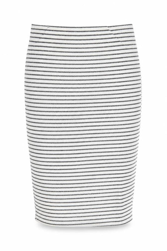 Dorothy Perkins Womens White Striped  A-Line Skirt Size 8