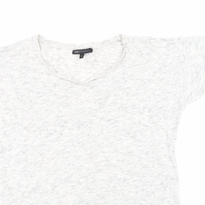 Close-up detail of Moss Copenhagen women’s grey basic t-shirt, size S