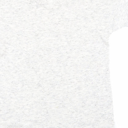 Brand and care label for Moss Copenhagen women’s grey basic t-shirt, size S