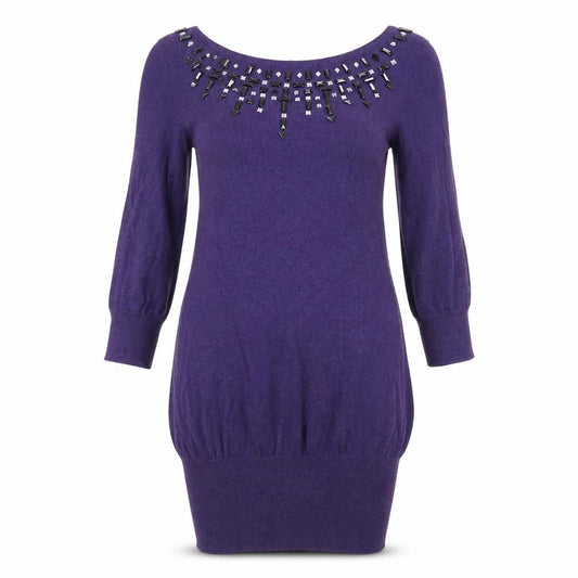 Dorothy Perkins Womens Purple  Knit Jumper Dress  Size 8