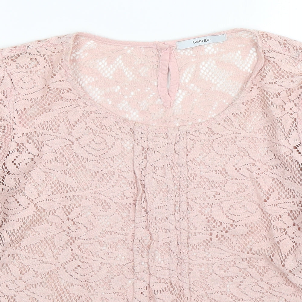 George Womens Pink  Knit Pullover Jumper Size 12