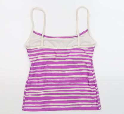 Back view of Marks & Spencer women’s purple striped basic tank, size UK 12