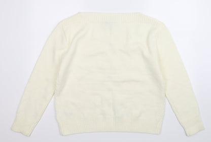 Back view of Peacocks women’s white knit jumper, size UK 18