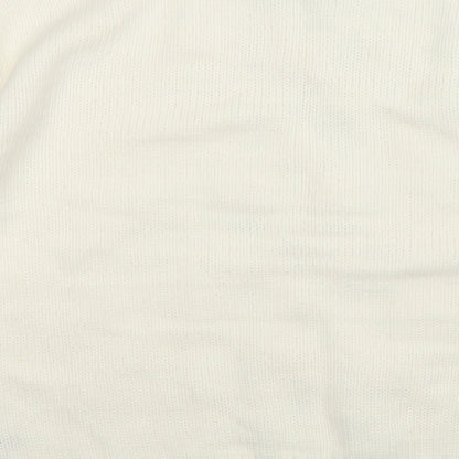 Brand and care label for Peacocks women’s white knit jumper, size UK 18