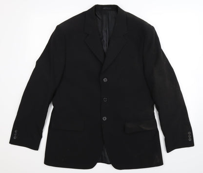Additional front view of George men’s black jacket suit jacket, size 38