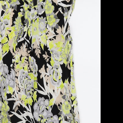 Close-up detail of Dorothy Perkins women’s multicoloured floral bodycon, size UK 10