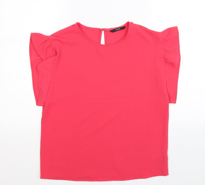 Additional front view of George girls’ pink basic tank, size 13-14, years