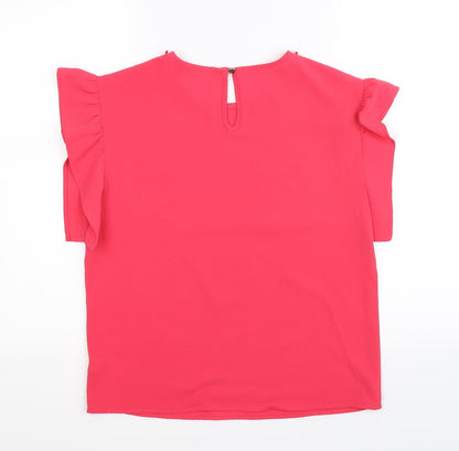 Back view of George girls’ pink basic tank, size 13-14, years