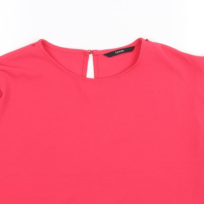 Close-up detail of George girls’ pink basic tank, size 13-14, years