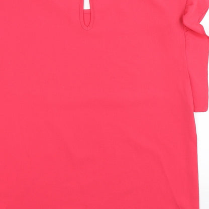 Brand and care label for George girls’ pink basic tank, size 13-14, years