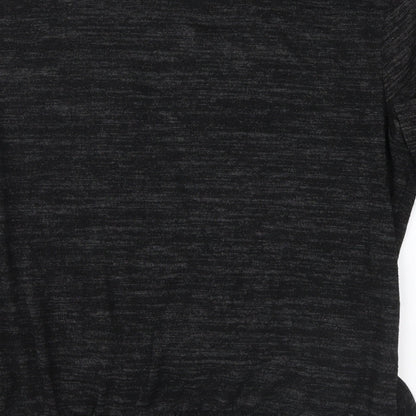 Brand and care label for Boohoo women’s grey jersey blouse, size L