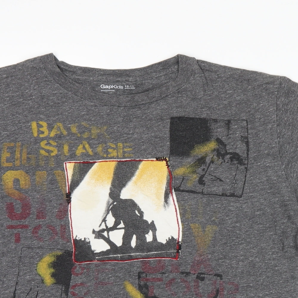 Gap Boys Grey   Basic T-Shirt Size 10-11 Years  - Back Stage