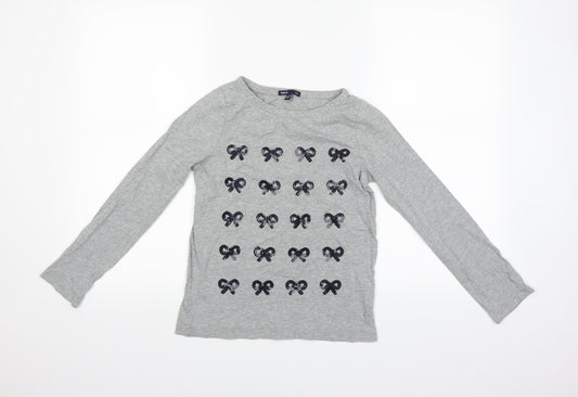 Gap Kids Girls Grey Houndstooth  Basic T-Shirt Size 10 Years