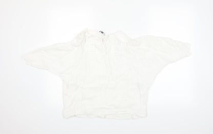 Additional front view of Warehouse women’s white basic t-shirt, size UK 12