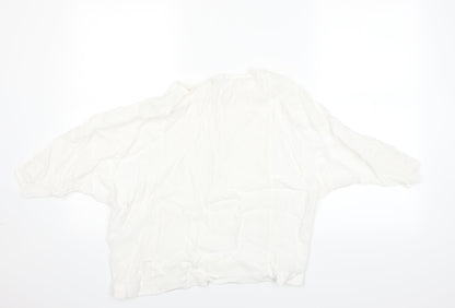 Back view of Warehouse women’s white basic t-shirt, size UK 12