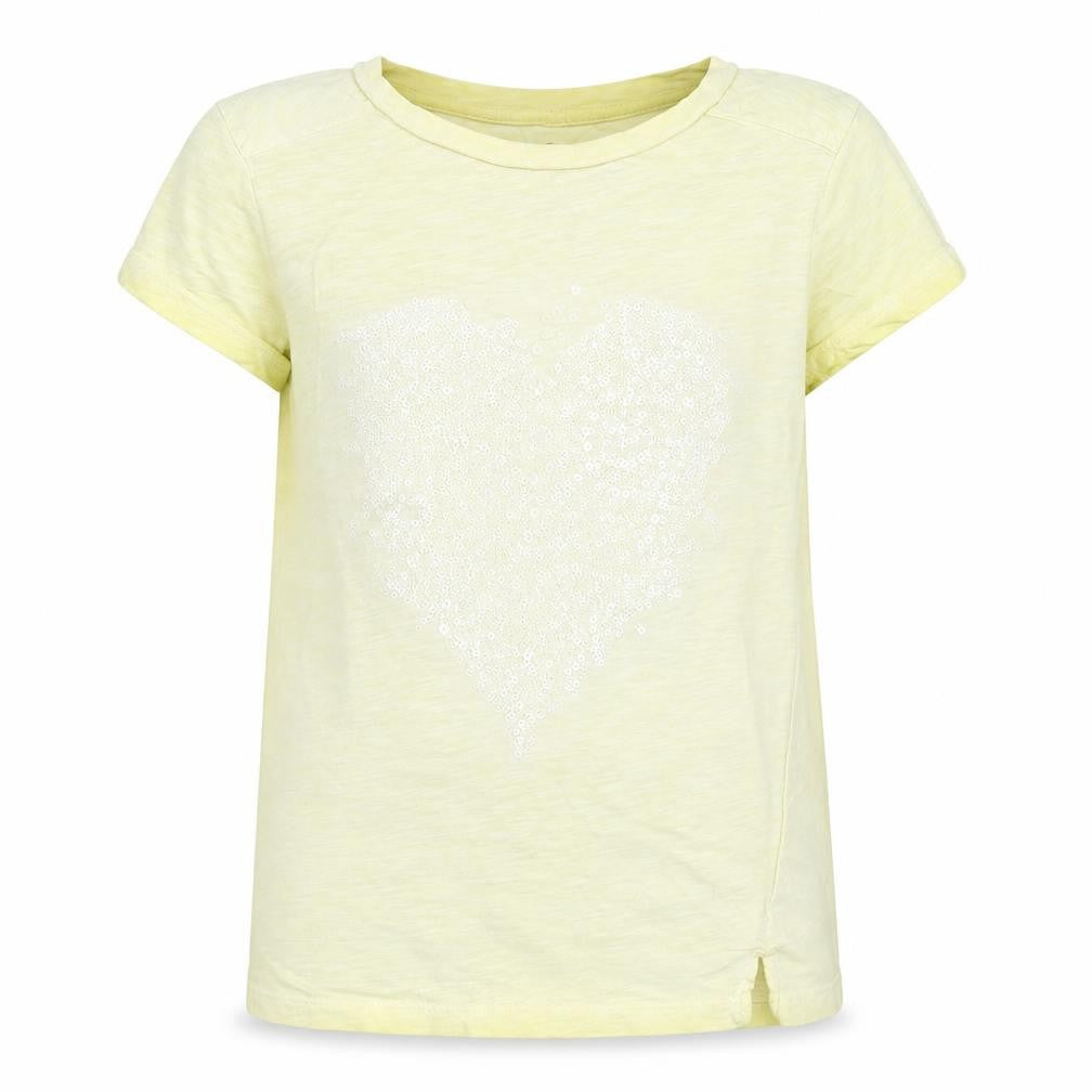 NEXT Girls White   Basic T-Shirt Size 7 Years  - LOVE HEART