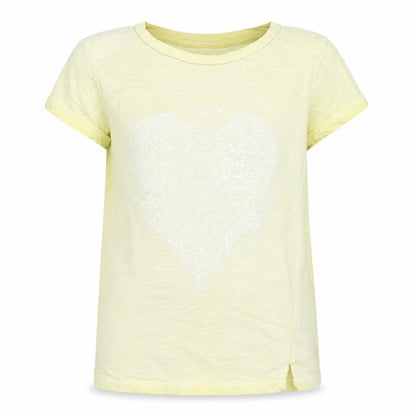 Front view of Next girls’ white basic t-shirt, size 7, years - love heart