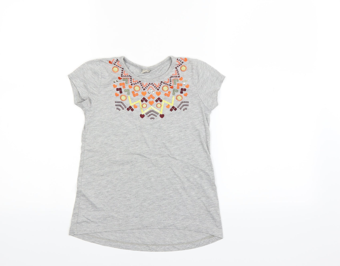 TU  Girls Grey   Basic T-Shirt Size 7 Years