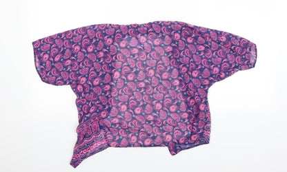 Back view of F&F girls’ purple paisley basic blouse, size 6-7, years