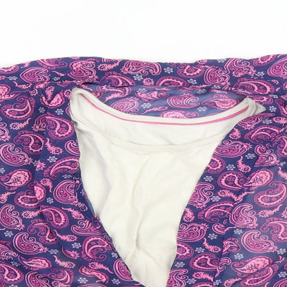 Close-up detail of F&F girls’ purple paisley basic blouse, size 6-7, years