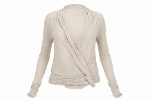Front view of Shana women’s beige cardigan jumper, size UK 10