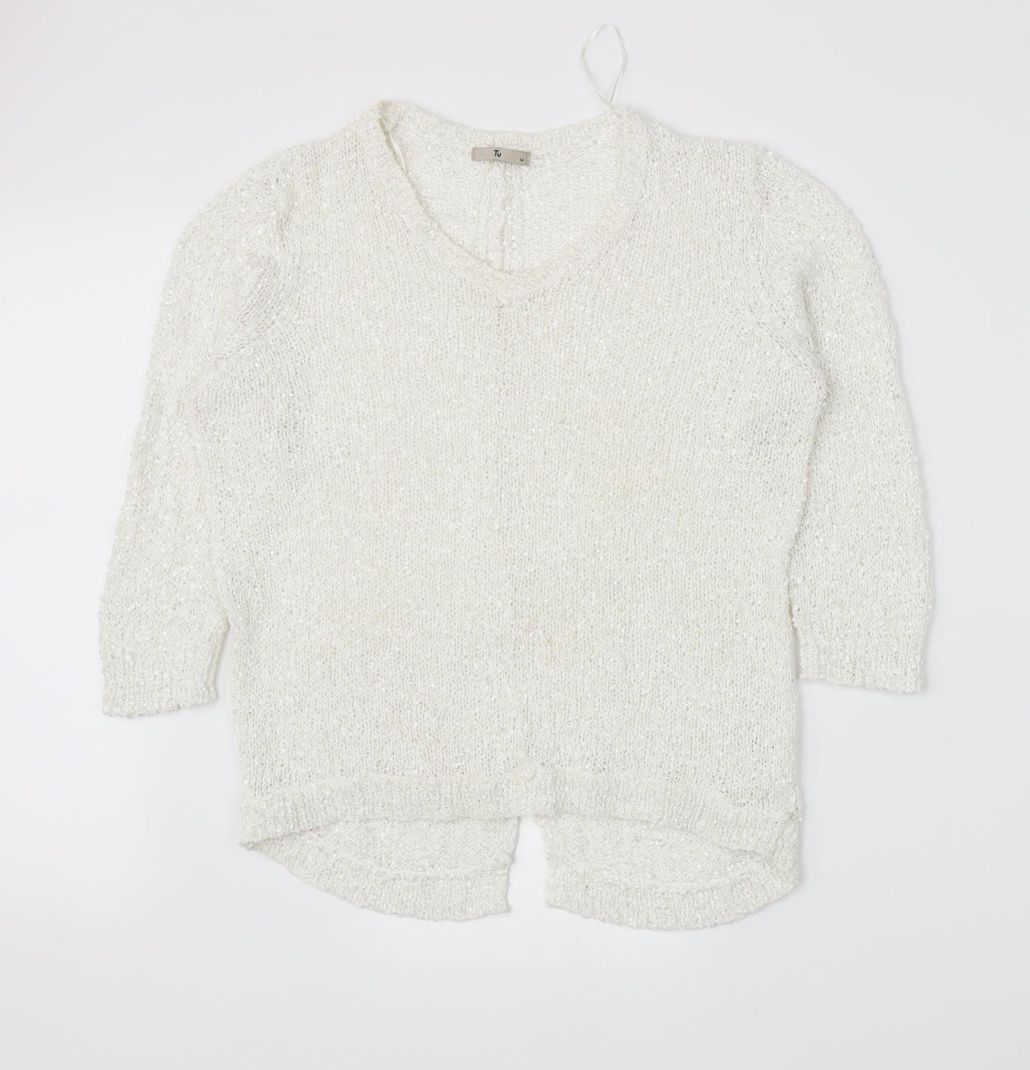 TU Womens White   Pullover Jumper Size 14