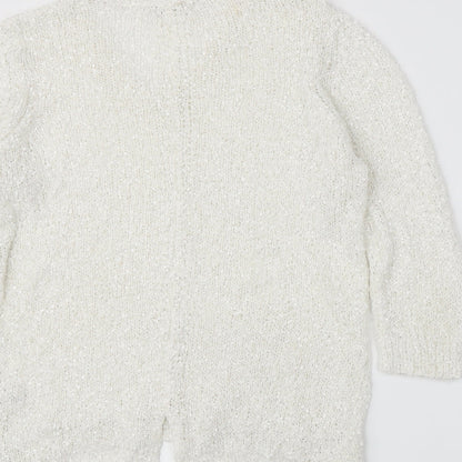 Brand and care label for Tu women’s white jumper, size UK 14