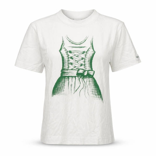 Front view of Griassdi' women’s white basic t-shirt, size M