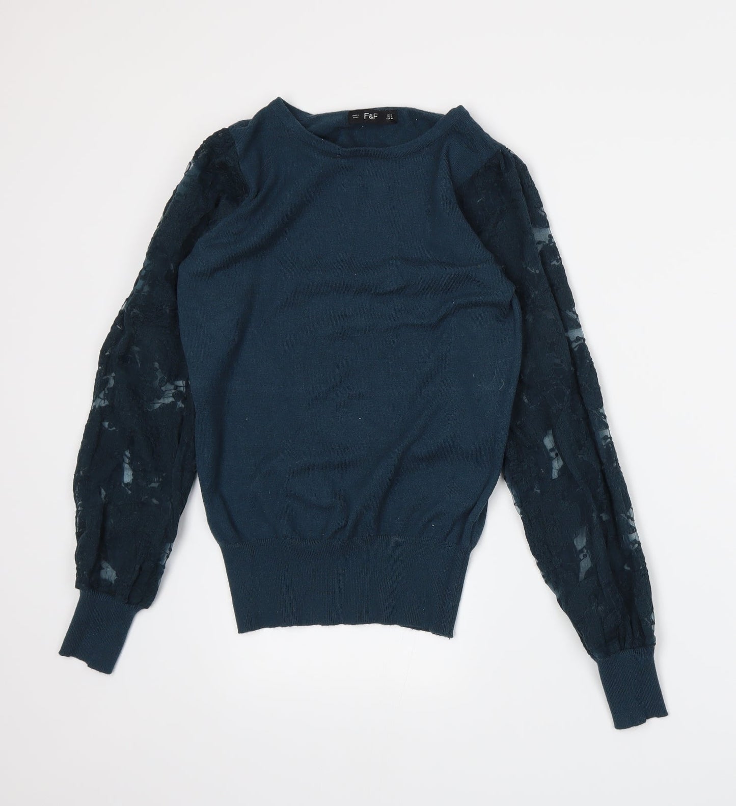 F&F Womens Blue  Knit Pullover Jumper Size 6