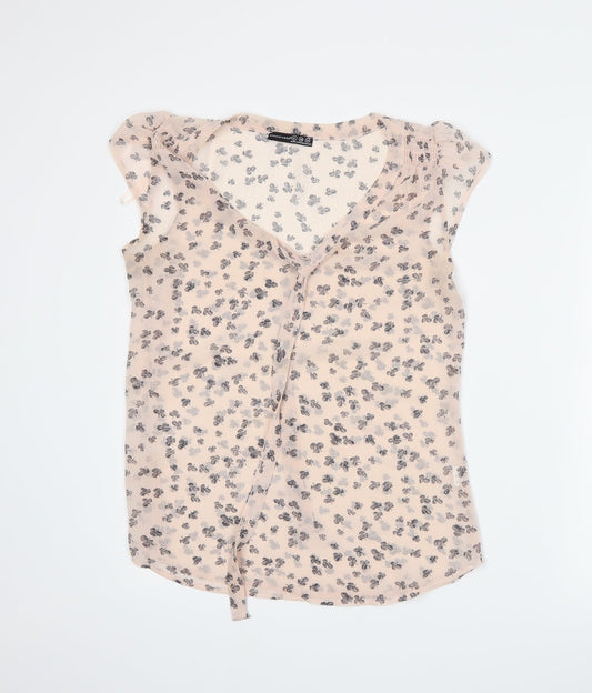 Atmosphere Womens Pink Floral  Basic Blouse Size 10