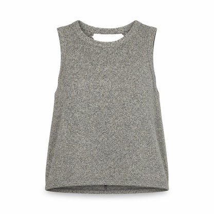 Front view of Atmosphere women’s grey basic tank, size UK 6