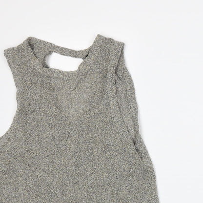 Close-up detail of Atmosphere women’s grey basic tank, size UK 6