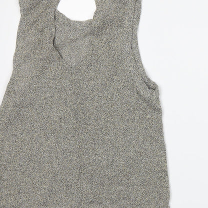 Brand and care label for Atmosphere women’s grey basic tank, size UK 6