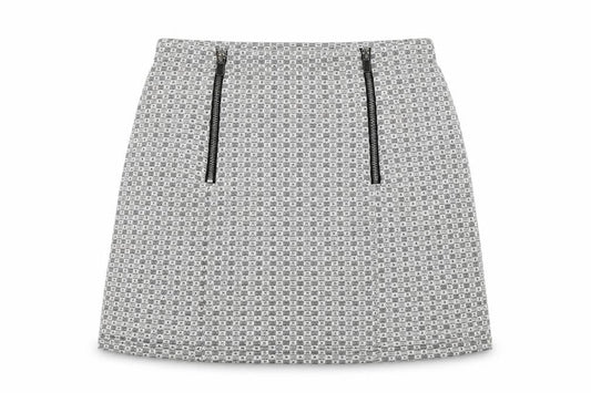 Front view of New Look women’s white rayon a-line skirt, size UK 8
