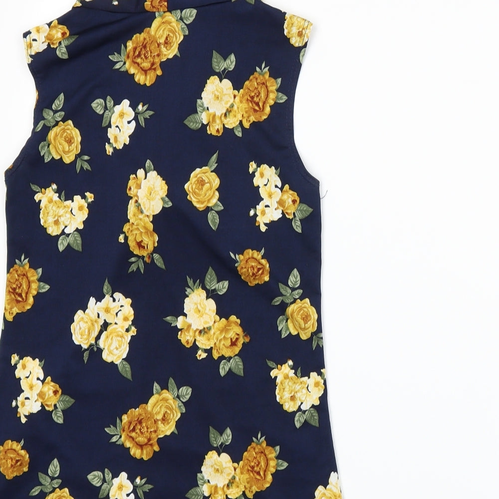 Prospect BLVD Womens Blue Floral  Basic Tank Size S