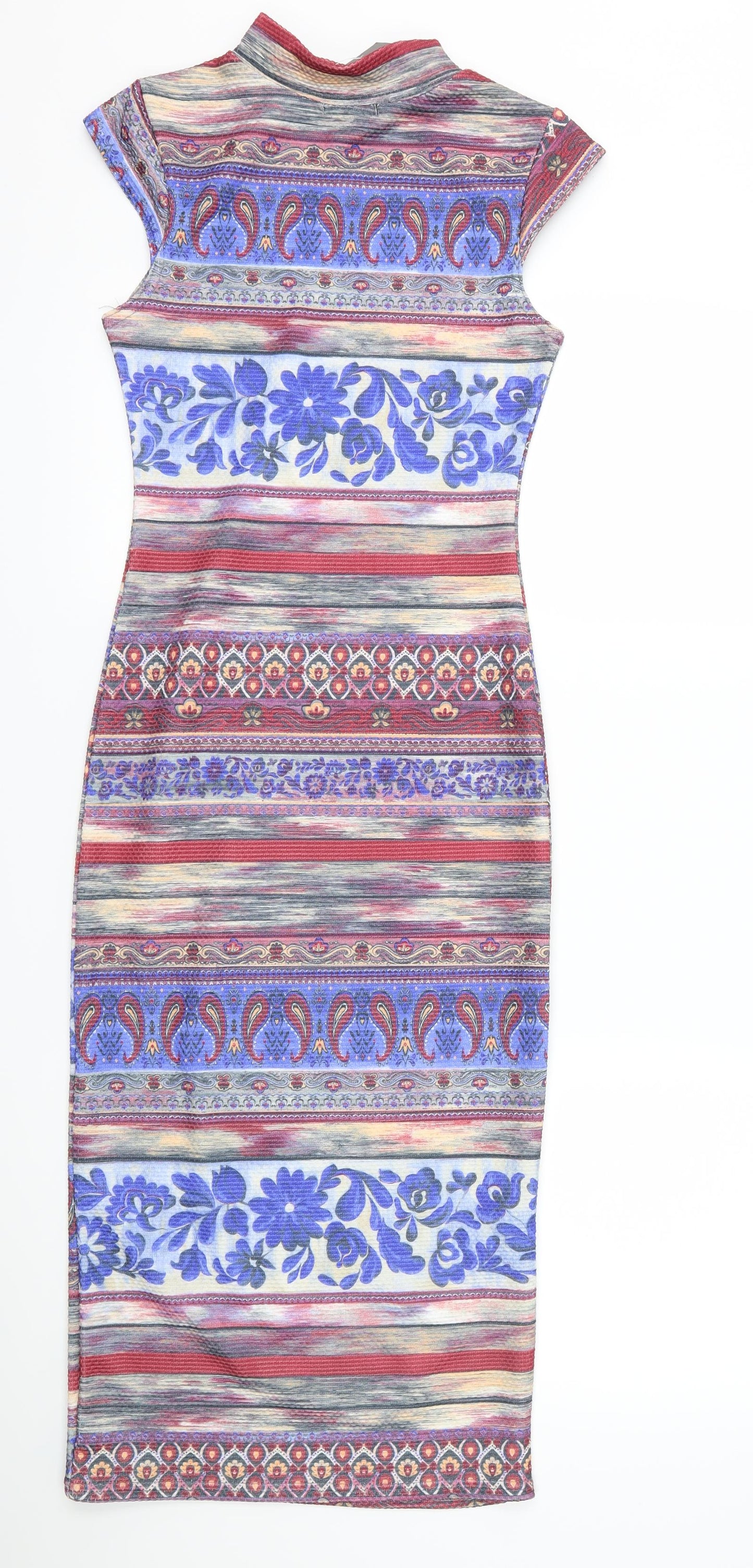 kiah Womens Blue Paisley  Bodycon  Size 8