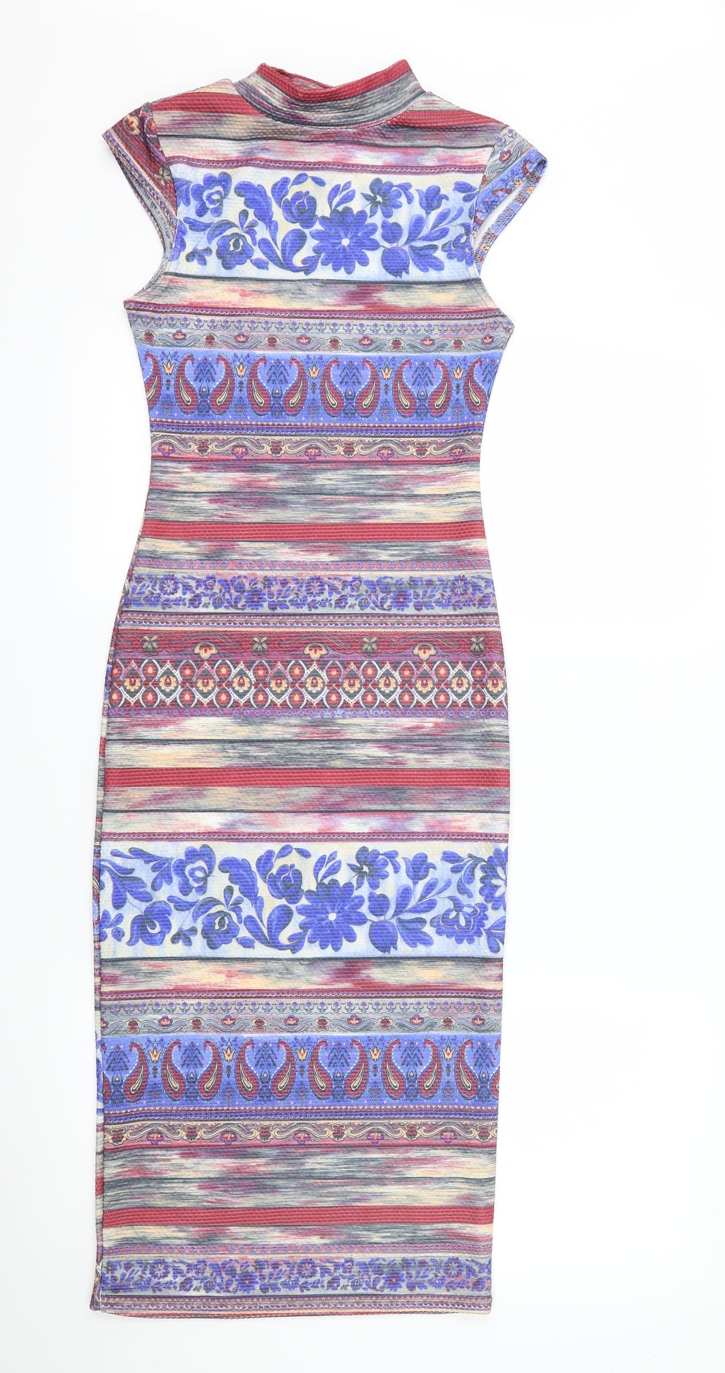 kiah Womens Blue Paisley  Bodycon  Size 8