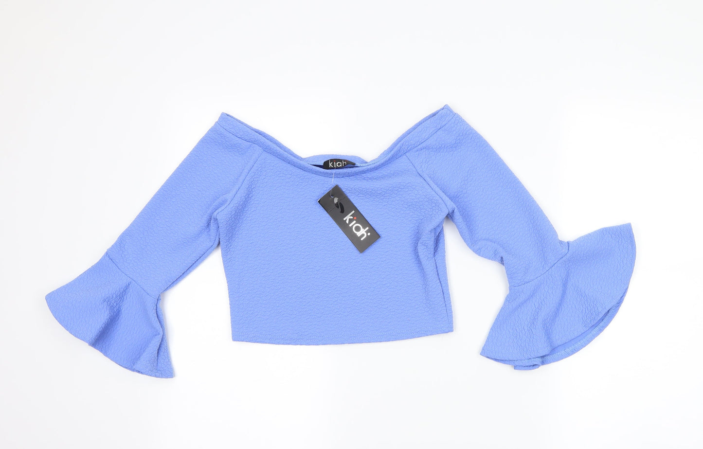 Kiah Womens Blue   Cropped T-Shirt Size 12