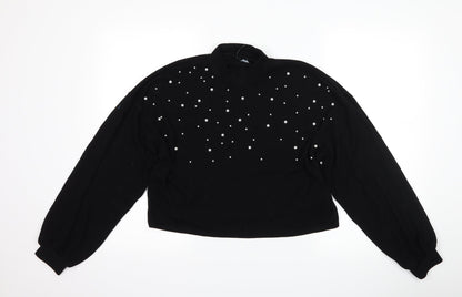 Additional front view of H&M women’s black jumper, size M