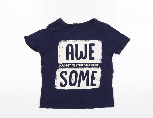 George Boys Blue   Basic T-Shirt Size 2-3 Years