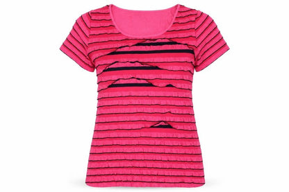 Front view of Moda women’s pink basic t-shirt, size UK 12