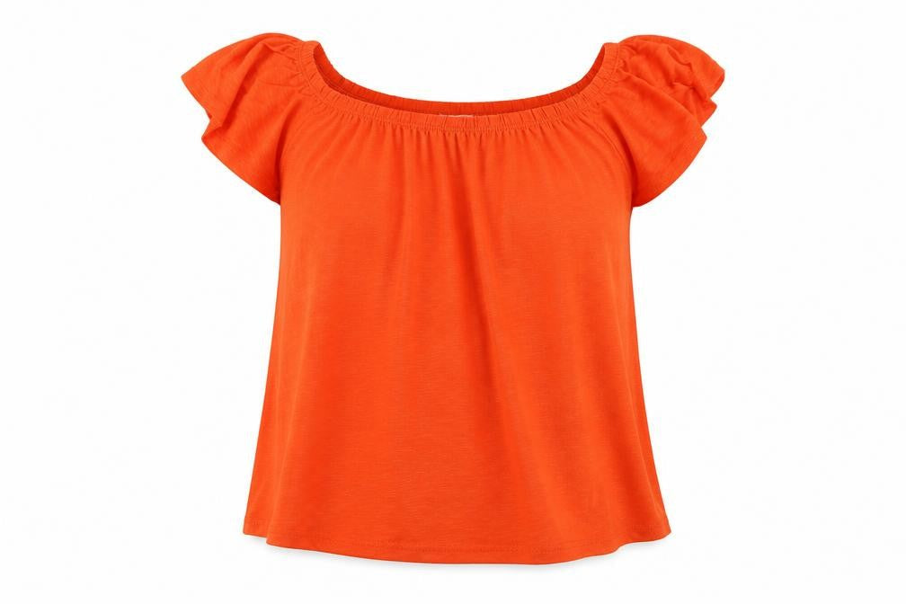 George Womens Orange   Basic T-Shirt Size 8