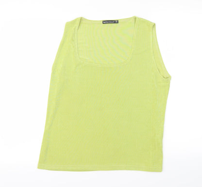 Additional front view of Reflections women’s green basic tank, size 2XL