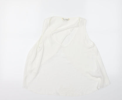 Additional front view of Miss Selfridge women’s white basic blouse, size UK 8