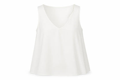 Front view of Miss Selfridge women’s white basic blouse, size UK 8