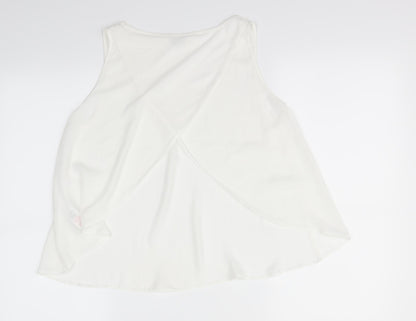 Back view of Miss Selfridge women’s white basic blouse, size UK 8